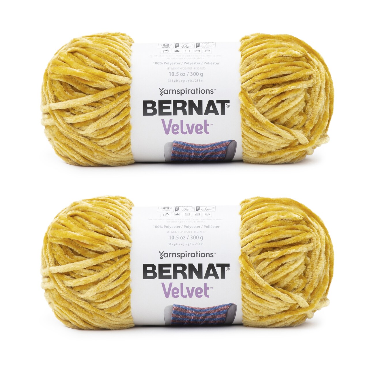 Bernat Velvet Golden Moss Yarn - 2 Pack of 300g/10.5oz - Polyester - 5 Bulky - 315 Yards - Knitting/Crochet